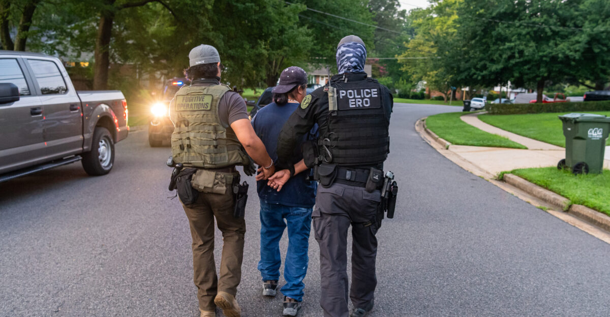 ERO officers apprehend a criminal alien target in northern Virginia during a Cross Check operation