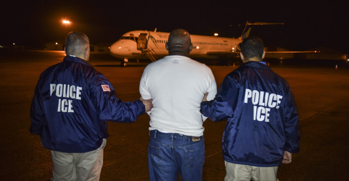 ICE ERO escorts a high profile removal to an awaiting ICE Air charter flight